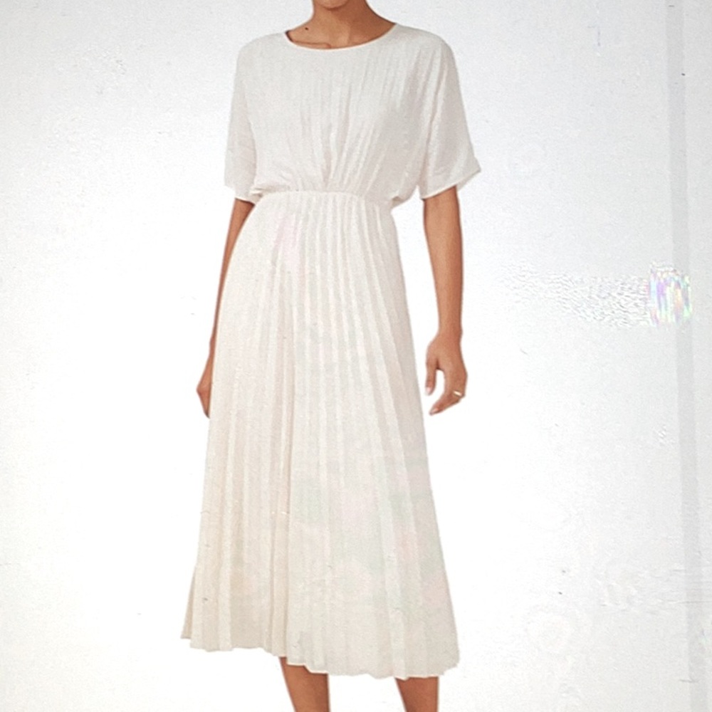 MSK Women’s Petite pleated Dolman- Sleeve Midi Dress